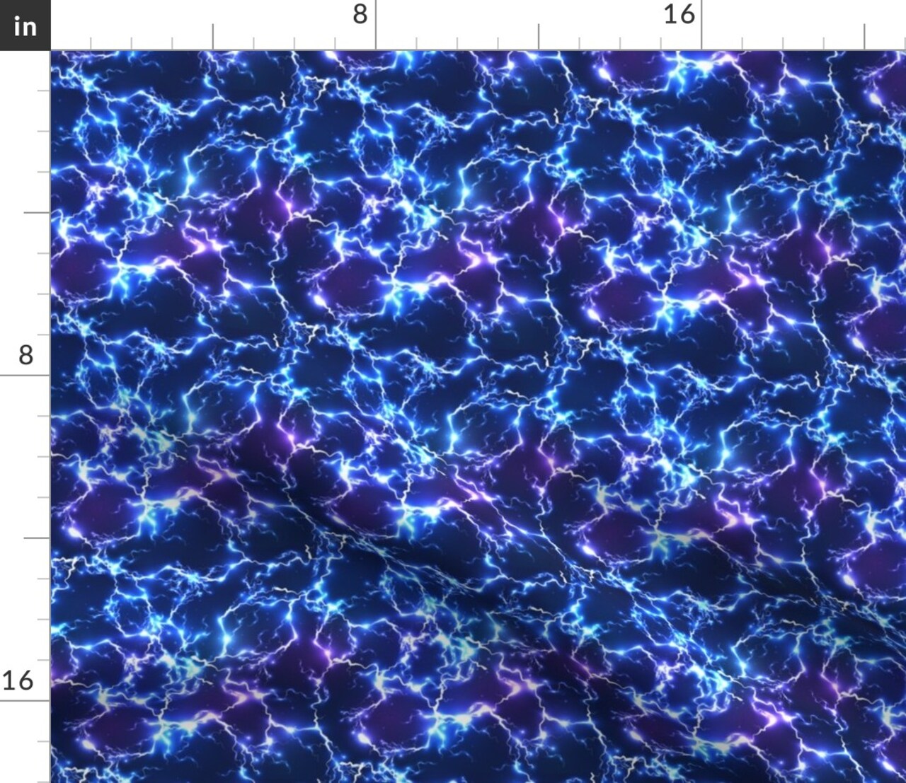 Lightning Blue Night Electric Galaxy Custom Printed Fabric by Spoonflower Various Fabrics by the Yard or Fat Quarter
